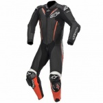 Atem V3 Black Red Fluo white one piece leather suit